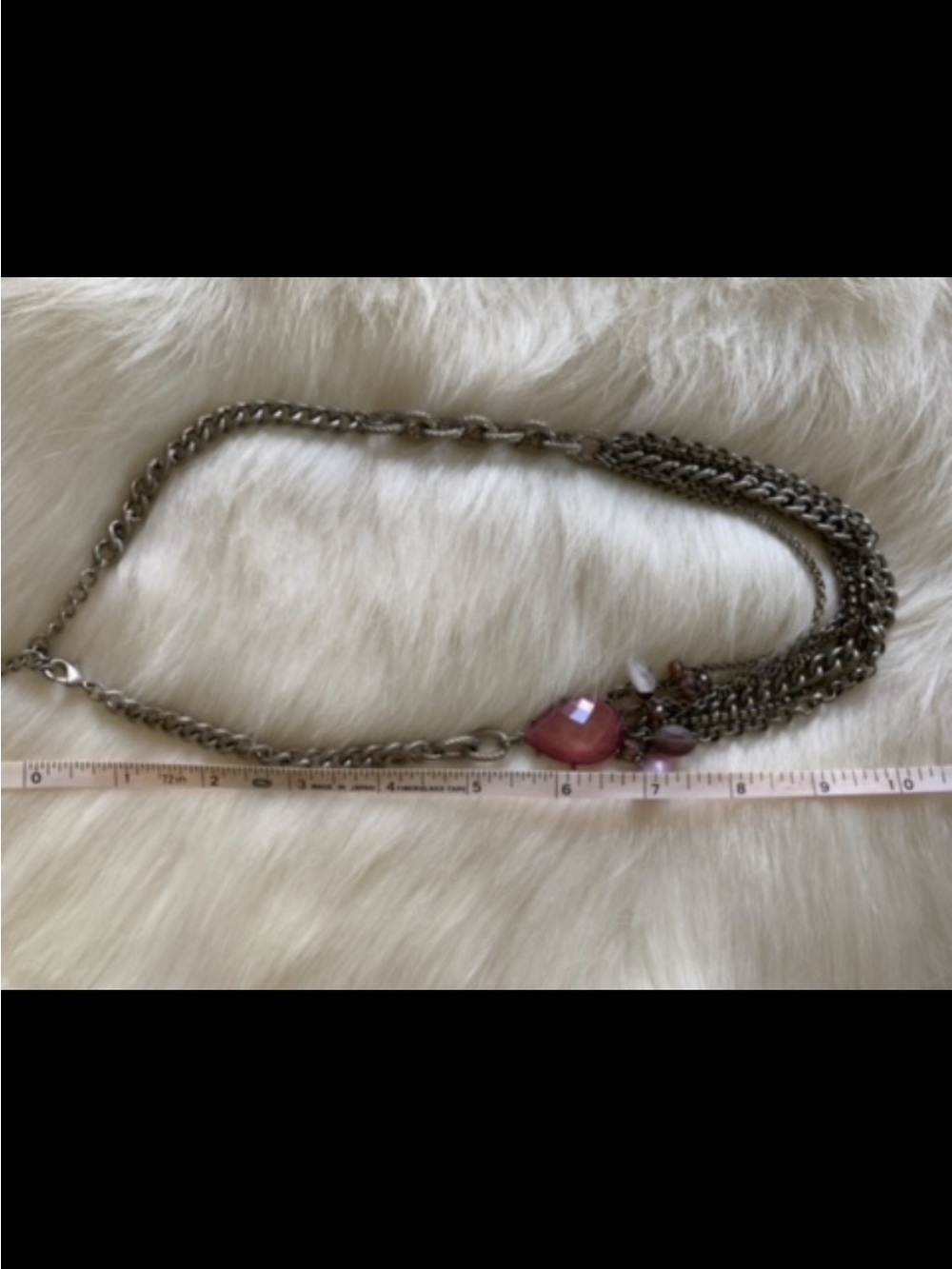 Delicate Pink Stone Multi-Chain Necklace - Picture 5 of 6